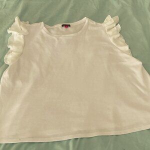 Vince Camuto cotton tee with ruffles
